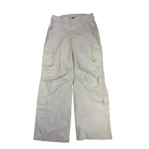 Wild Fable Women's Medium White Cargo Baggy Wide Leg Pants Y2K 90's Streetwear